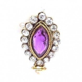 Gold Oxidized Women Earring Stud Jewelry PushBack Classy Gift Rhinestone Bead 23